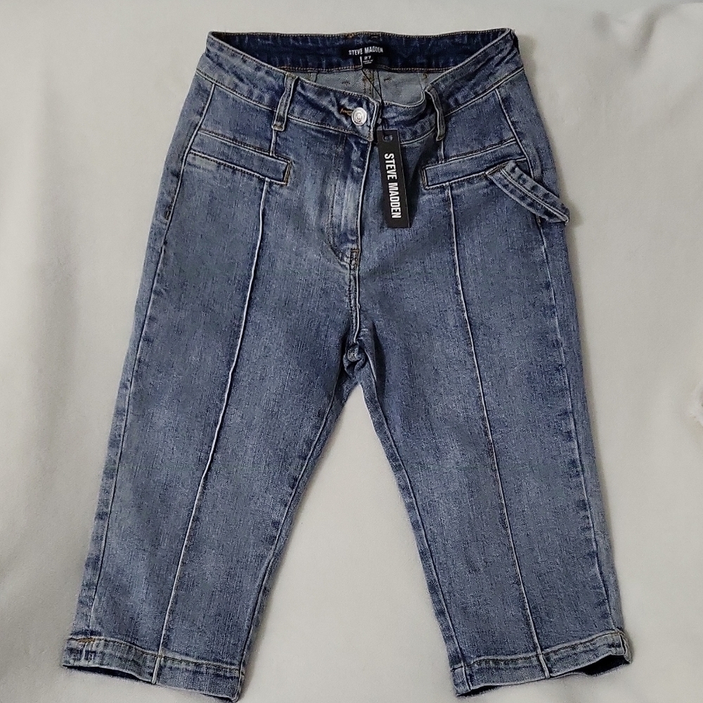 Steve Madden Women's Capri Denim Jeans Blue